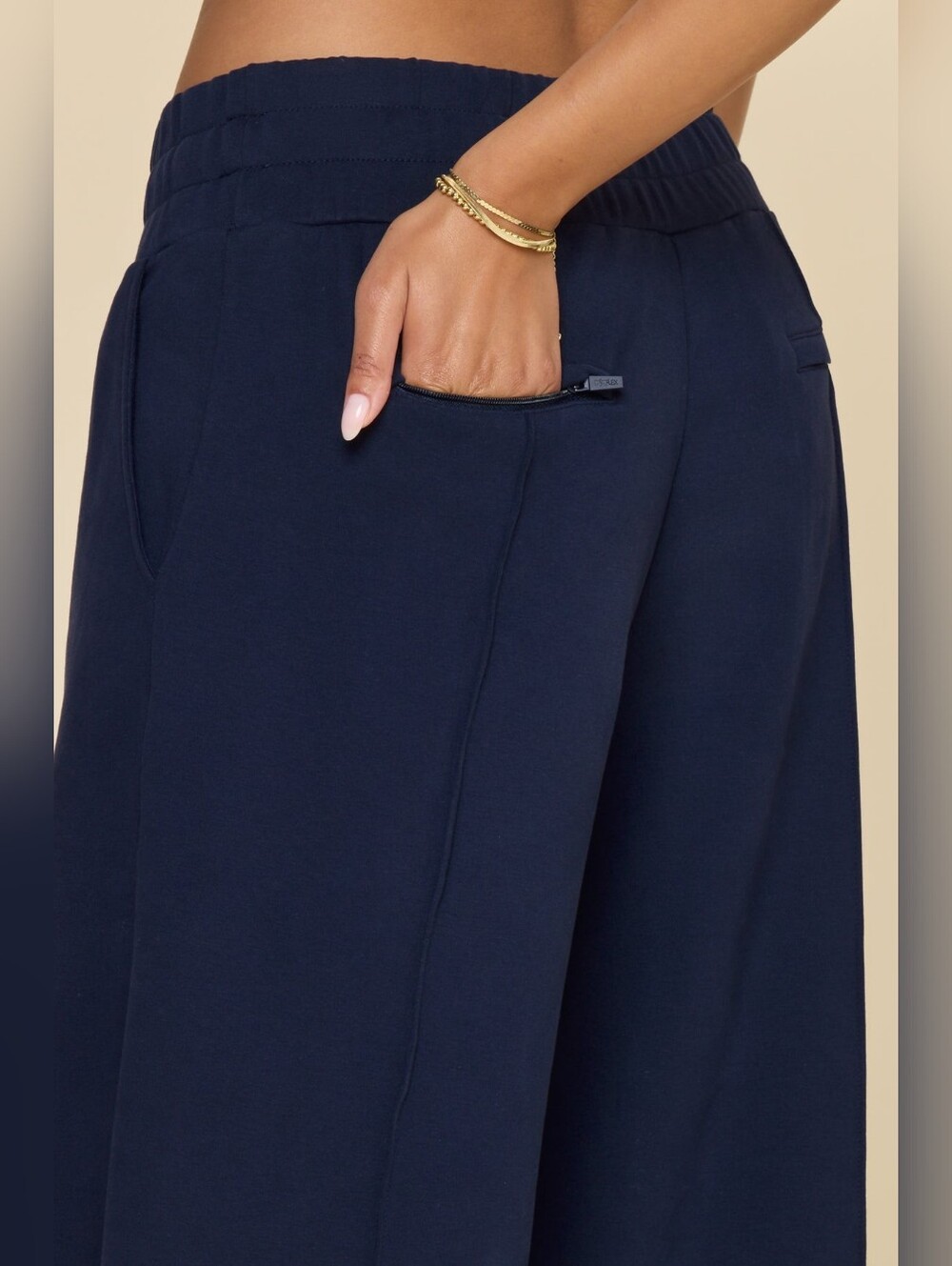 PopFlez Wide-Leg Navy Sweatpants
